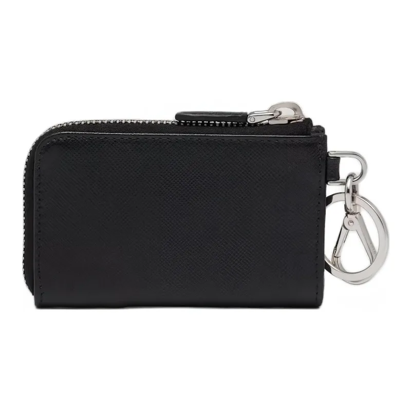 PRADA Saffiano Leather Key Pouch Women's Black-5