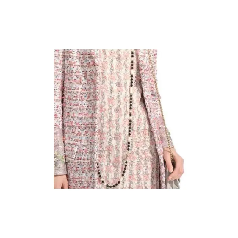 CHANEL 23 Spring Summer Long Sleeved Dress Women's Pink-4