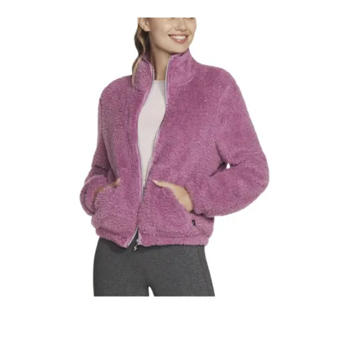 Skechers GO SNUGGLE Velvet-feel Coat Women's Light Purple