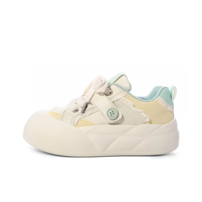 Lovely You Wear-resistant And Lightweight Low-Top Skateboard Shoes Women's Yellow Green-0