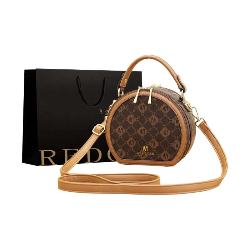 REDOO PU Shoulder Bag Regular Women's Embossed Milk Tea/Embossed Coffee-1