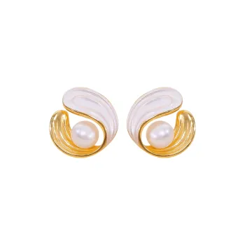 ZHENZHUAOMI Freshwater Pearl Stud Earrings Women's