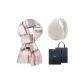 Rose Manor-Jade Pink Scarf+Shell Beige Ear Warmers