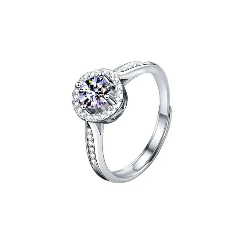 WUMZK 925 Silver Mohsunnite Rings Unisex-5