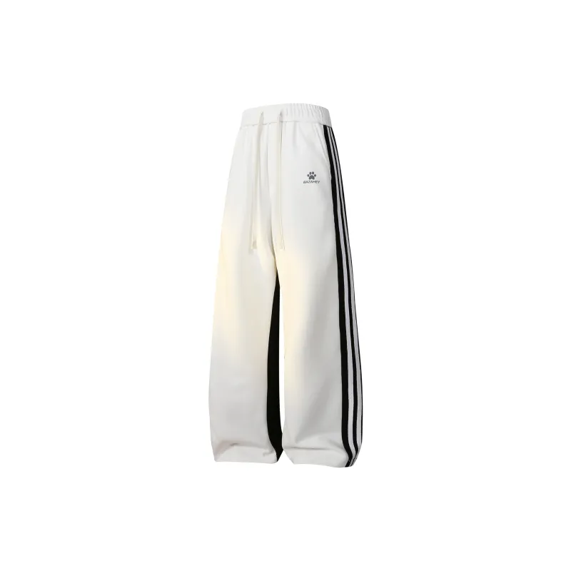 Supremo Cat Knitted Sports Pants Unisex Black White-0