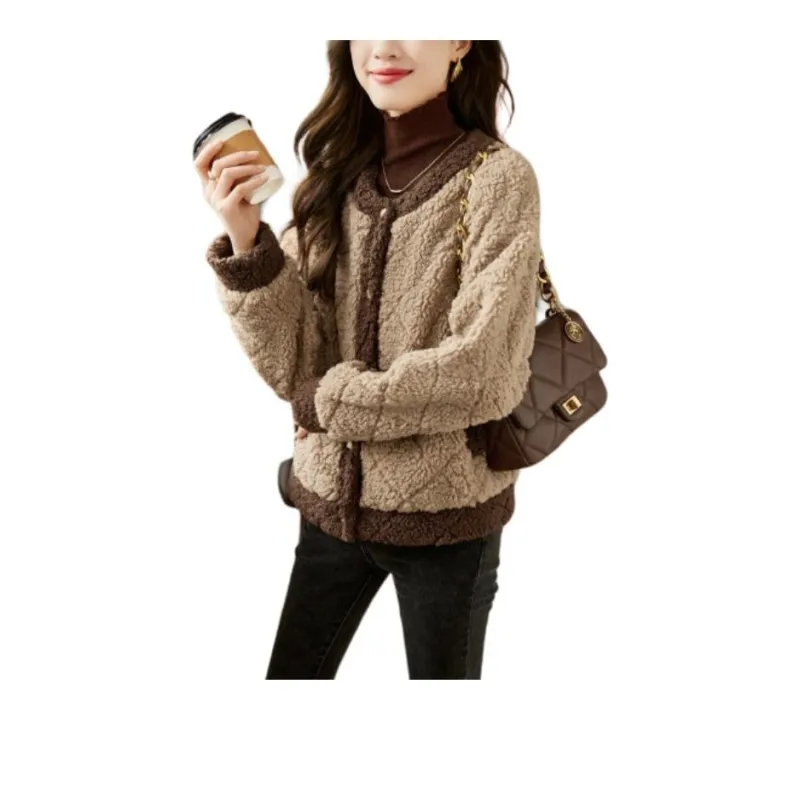 XWI Velvet feel Coat Women's Light Coffee-1