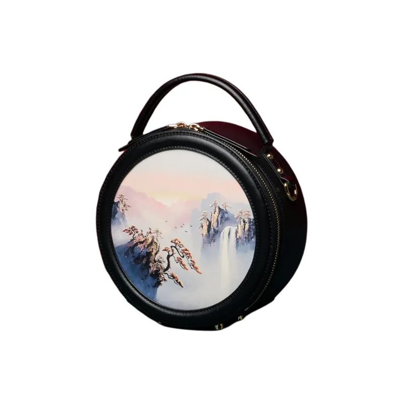 ZOOLER Cow Leather One Shoulder Crossbody Handbag Trumpets Women's Elegant White/Han Dynasty Black-6