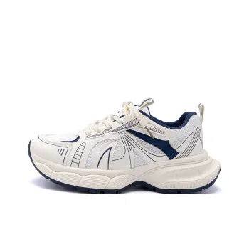 HUANQIU Height Increasing Anti Slip And Wear Resistant Low Top Casual Running Shoes Men's White Blue