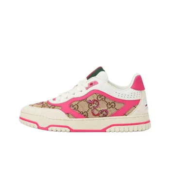 GUCCI Re Web Low Top Skateboard Shoes Women's Beige Brown