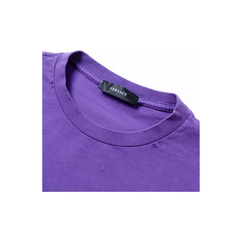 VERSACE Drop Shoulder Sleeve T Shirt Women's Purple-6
