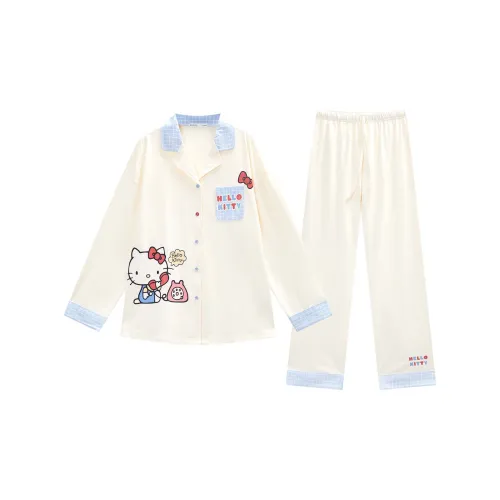 GUKOO x Hello Kitty Pajama Set Women's Smoke White