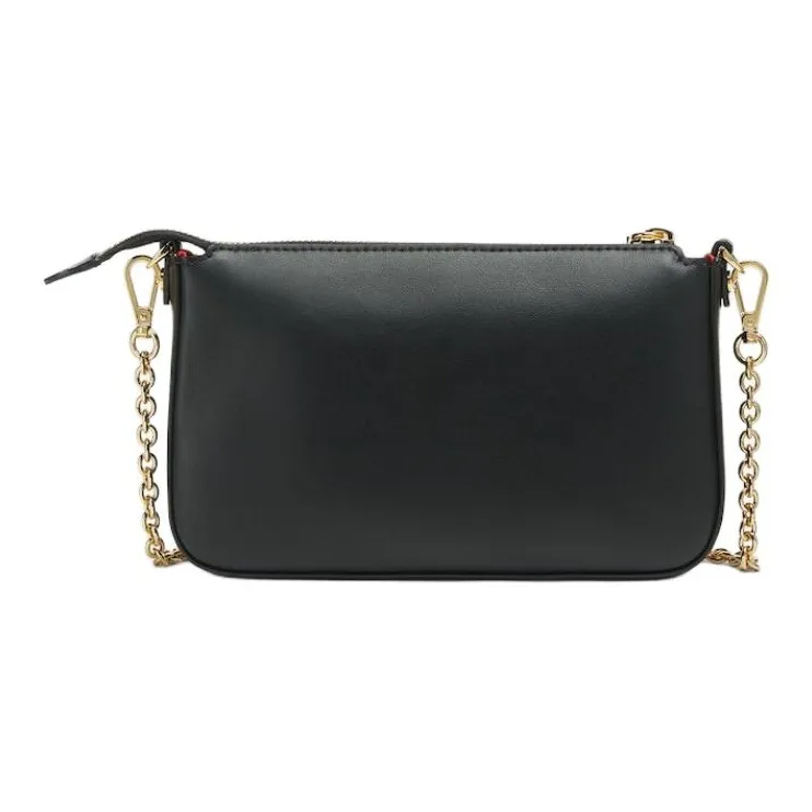 FENDI Baguette Calfskin One Shoulder Crossbody Clutches Women's Black-3