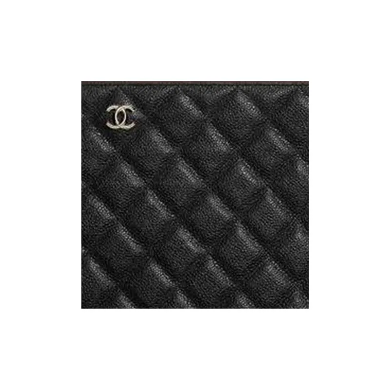 CHANEL With Cow Leather And Sheepskin Clutch Tubas Women's Black-3