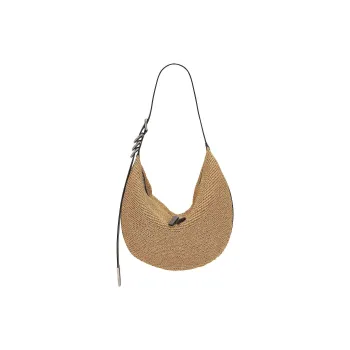 RAG&BONE Straw Woven Hobo Bag Shoulder Bag Women's Beige
