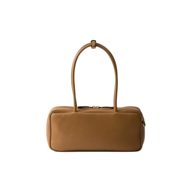 PRADA Calfskin Shoulder Bag Medium Size Women's Caramel-2