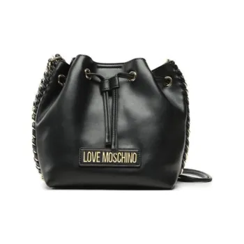 LOVE MOSCHINO Polyurethane Bucket Bags Shoulder Bag Crossbody Bag Handbag Women's Black