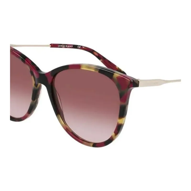 LONGCHAMP Acetate Metal Cat Eye Sunglasses Women's Red-2