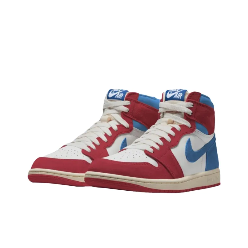 Jordan Air Jordan 1 Vintage Basketball Shoes Women's High Top Red Blue-2