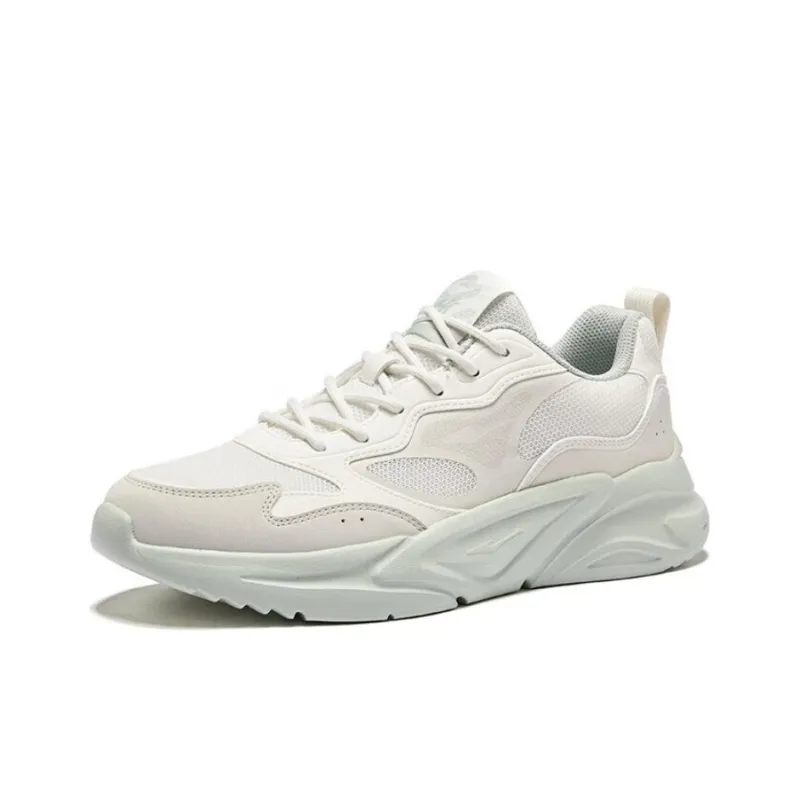 Erke Cushioning Anti Slip And Wear Resistant Low Top Casual Shoes Men's White Gray-1