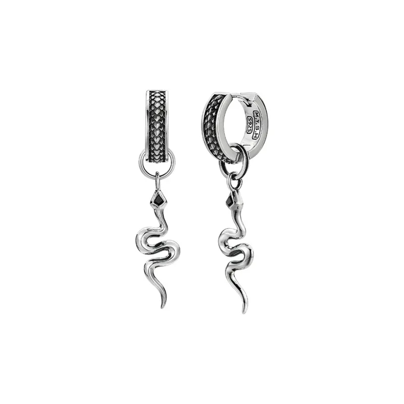 MYSH 925 Sterling Silver Earrings Men's-6