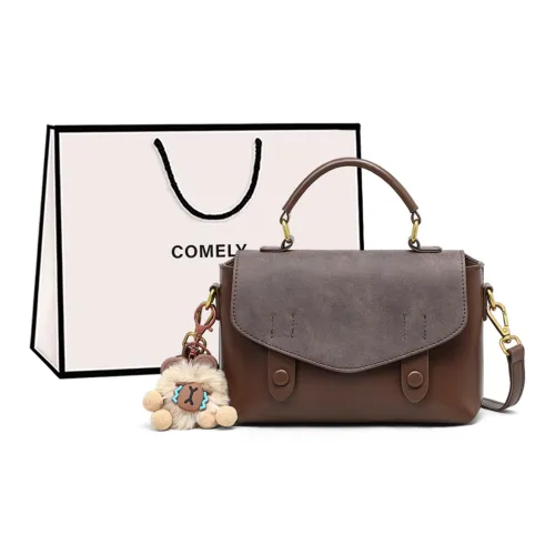 COMELY Cow Leather Shoulder Bag Crossbody Bag Handbags Regular Women's Coffee