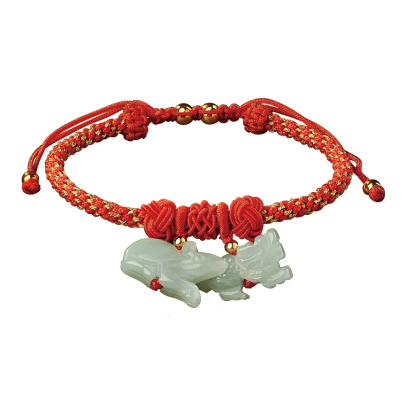 Moonstone Edge Glutinous Jade Jadeite Bracelets Unisex-6