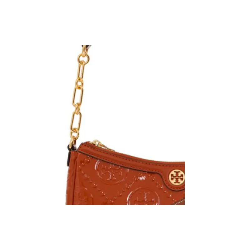 TORY BURCH T Monogram Patent Leather Shoulder Bag Portable Crossbody Bag Shoulder Bag Women's Spring Red-3