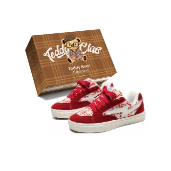 Teddy Bear Collection Coverage Anti Slip And Wear Resistant Low Top Skateboard Shoes Unisex
