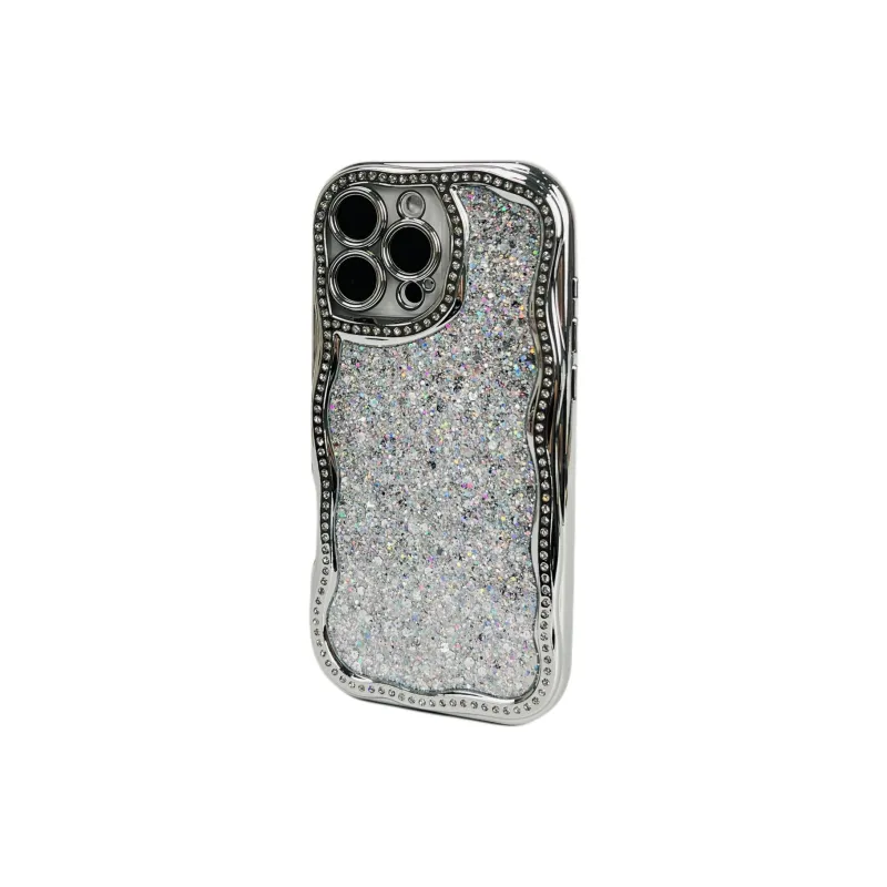 Wei Xin Acrylic Material Glue Drip Glitter Phone Cases Compatible With IPhone 16/15 Pro Max/Apple 13/14 Pro/Max-2