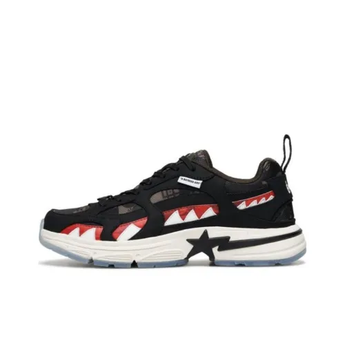 CLOT x A BATHING APE SHARK STA Wear Resistant Low Top Casual Shoes Unisex Black