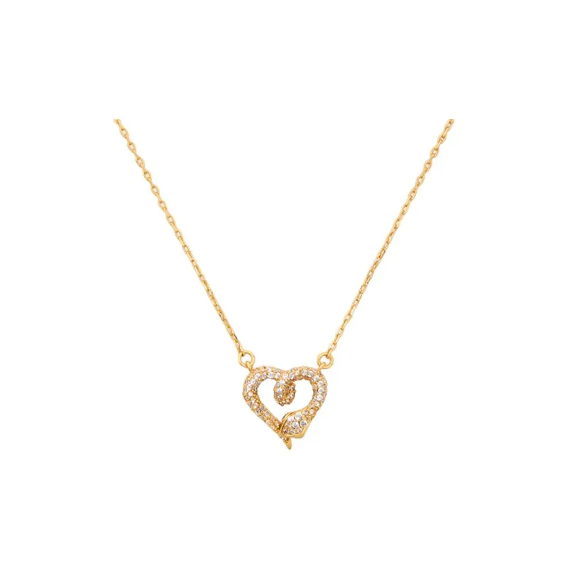 Kate Spade Alloy, Cubic Zirconia, Iron Synthetic Spinel Necklaces Unisex Gold-0