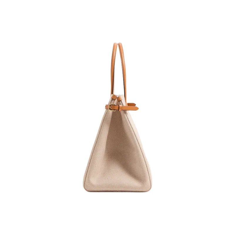 Valentino GARAVANI Canvas Tote Bag Shopping Bag Shoulder Bag Crossbody Bag Handbag Medium Size Women's Natural Tobacco-2