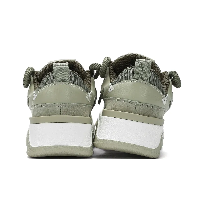 JEEP SPIRIT Height Increasing Breathable Water-Resistant Slip-Resistant Low-Top Skateboard Shoes Men's Dragonwell Green-4