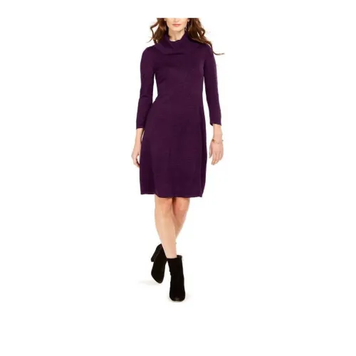 On Long-Sleeved Dresses Women's Purple