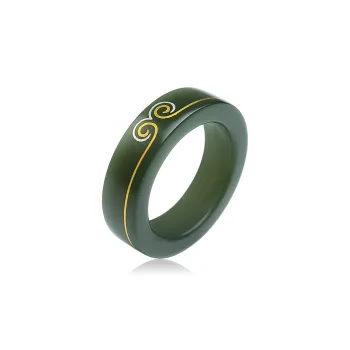 YINXIANGMOU Hetian Jade Rings Green Jade Unisex