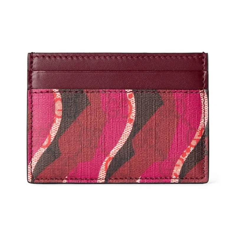 GUCCI GG Supreme Canvas Card Holder Women's Ancora Red-0