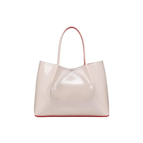 CL LUBOTING Patent Leather Calfskin Tote Bag Shopping Bag Shoulder Bag Crossbody Bag Handbag Small Size Women's Beige
