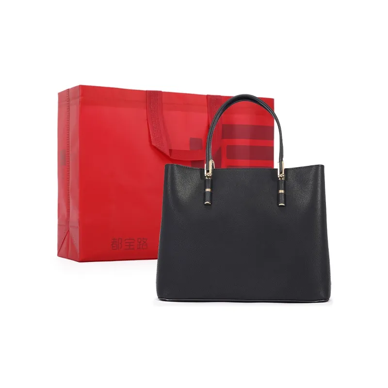 Dubaolu Cow Leather One Shoulder Crossbody Bag Multi Functional Wrist Handbag Large Size Women's Red/Apricot/Black-10