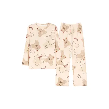 XIAFENYAN Pajama Set Women's Apricot