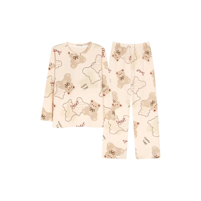 XIAFENYAN Pajama Set Women's Apricot-0