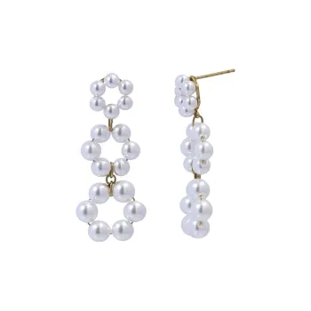 ANARTXY Surgical Steel Pearl Earrings Women's Gold