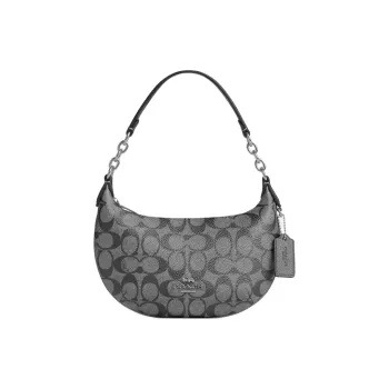 COACH Payton Iconic Canvas Handbag Mini Women's Silver & Bronze & Multicolor