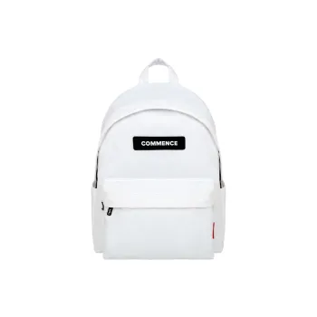 COMMENCE PU Backpack Medium Size Unisex Ivory White
