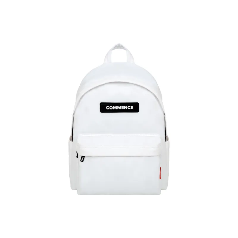 COMMENCE PU Backpack Medium Size Unisex Ivory White-0