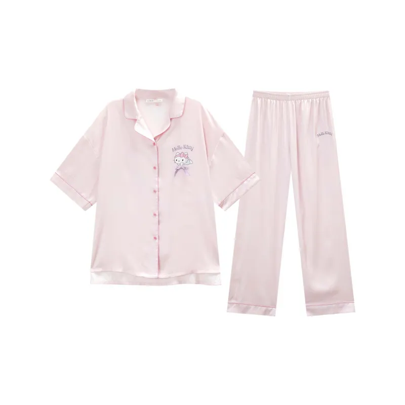 GUKOO x Hello Kitty Pajama Set Women's Light Peach Pink-1