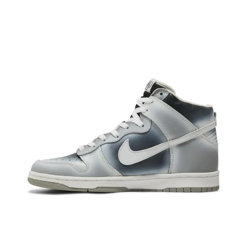 Nike Dunk High Anti Slip Wear Resistant High Top Skateboard Shoes Unisex Gray White-0