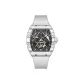 White Case Black Dial White Rubber Strap