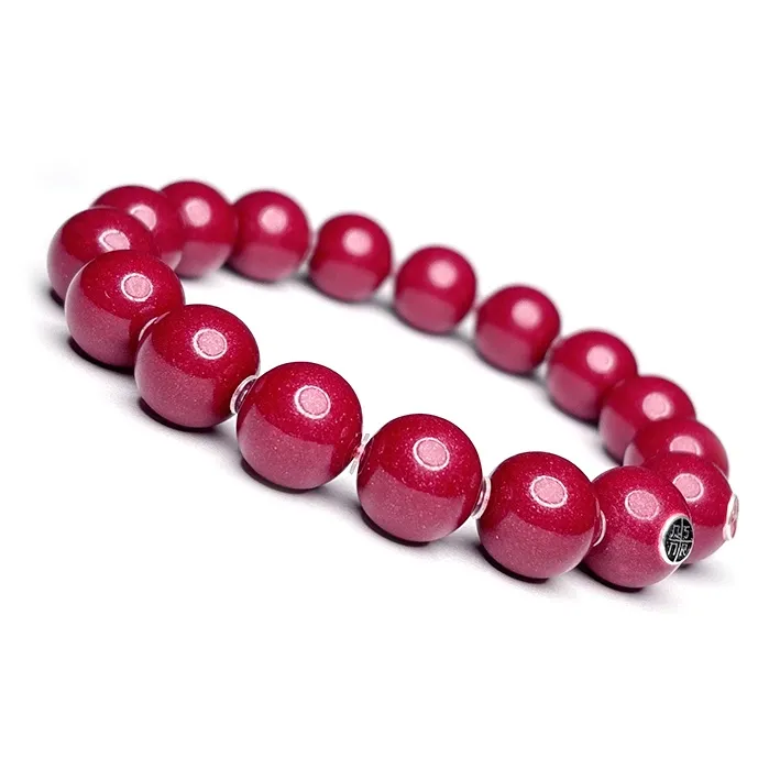 MOUNTAINS AND MANS Cinnabar New Chinese Style Good Luck Beaded Bracelet Unisex-2