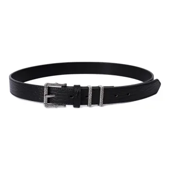 FORTEI Cow Leather Belts Unisex Black, Gift Item 3.0CM