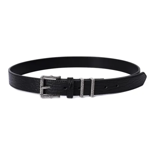 FORTEI Cow Leather Belts Unisex Black, Gift Item 3.0CM